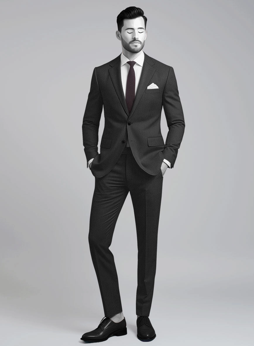 Napolean Cavalry Twill Charcoal Wool Suit