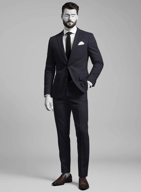 Napolean Elias Stripe Navy Wool Suit