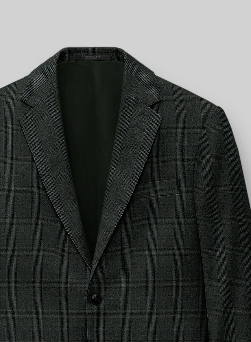 Napolean Esso Tartan Olive Wool Suit