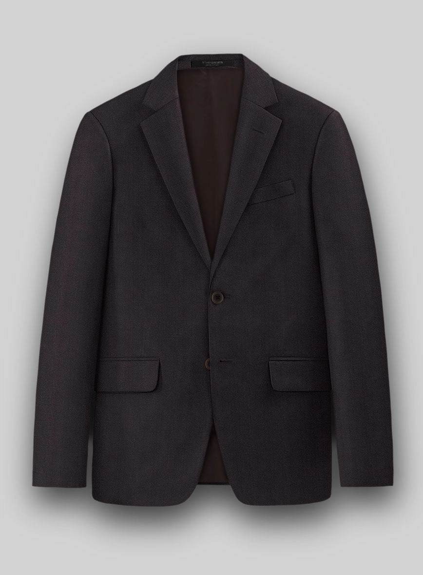 Napolean Imperial Brown Herringbone Wool Suit