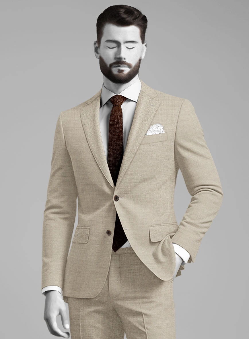 Napolean Melange Khaki Wool Suit
