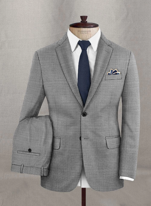 Napolean Mini Houndstooth White Wool Suit