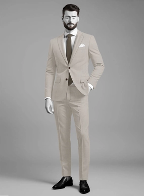 Napolean Muted Beige Wool Suit