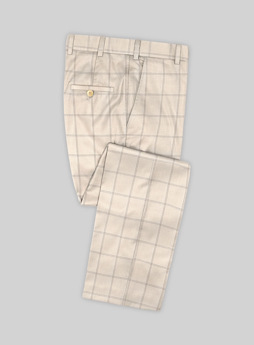 Napolean Noemi Windowpane Beige Wool Suit