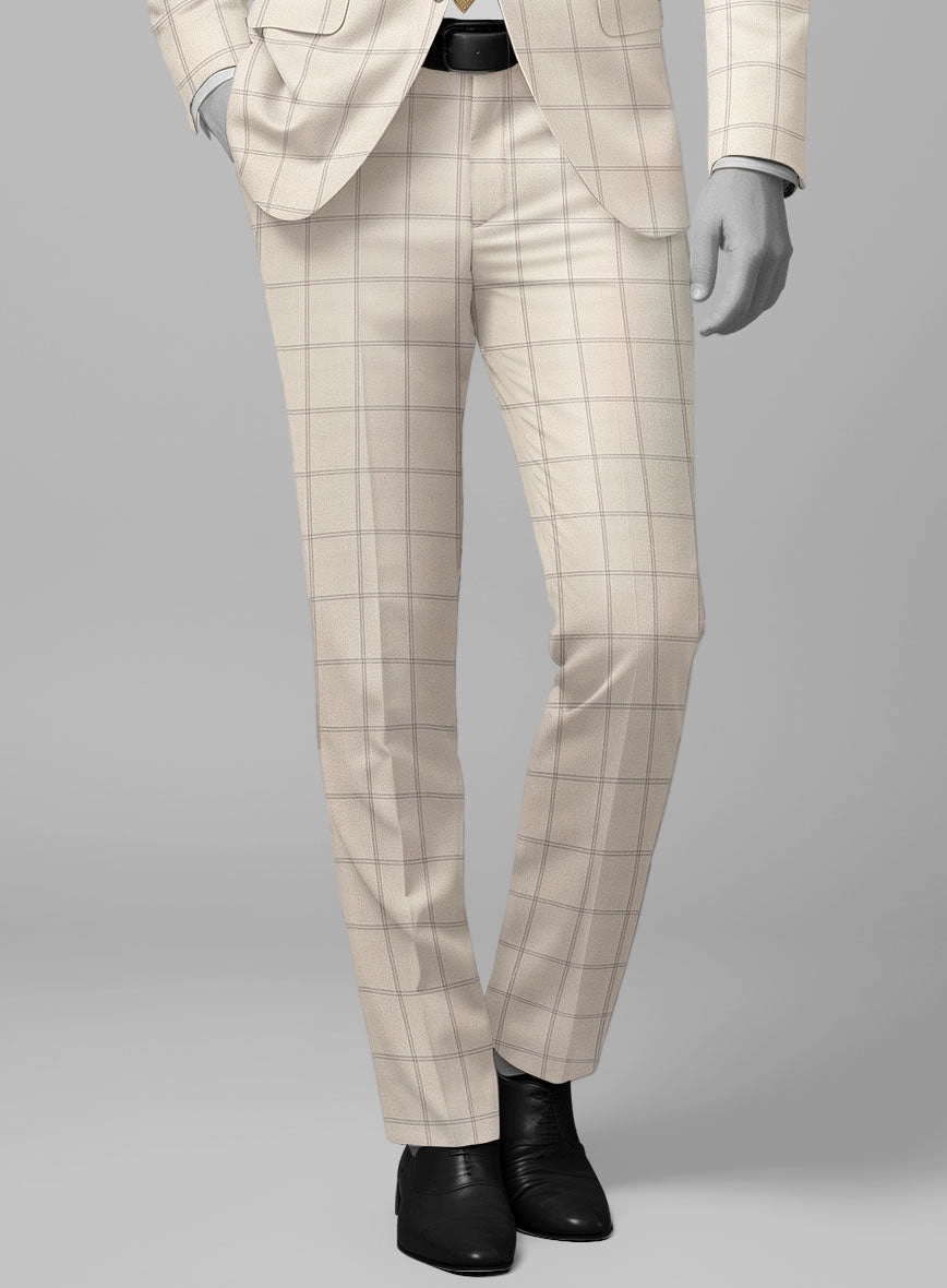Napolean Noemi Windowpane Beige Wool Suit