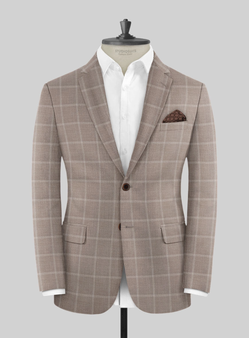 Napolean Noemi Windowpane Brown Wool Suit