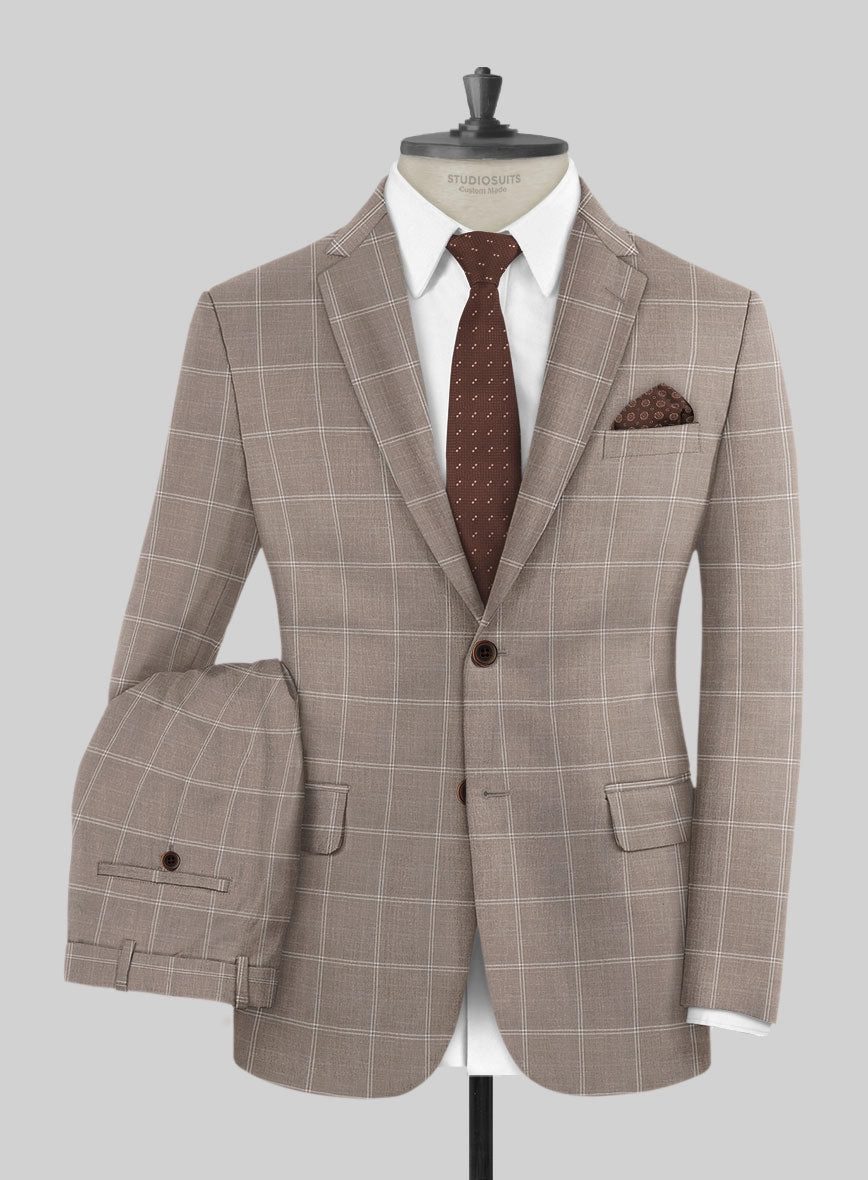 Napolean Noemi Windowpane Brown Wool Suit