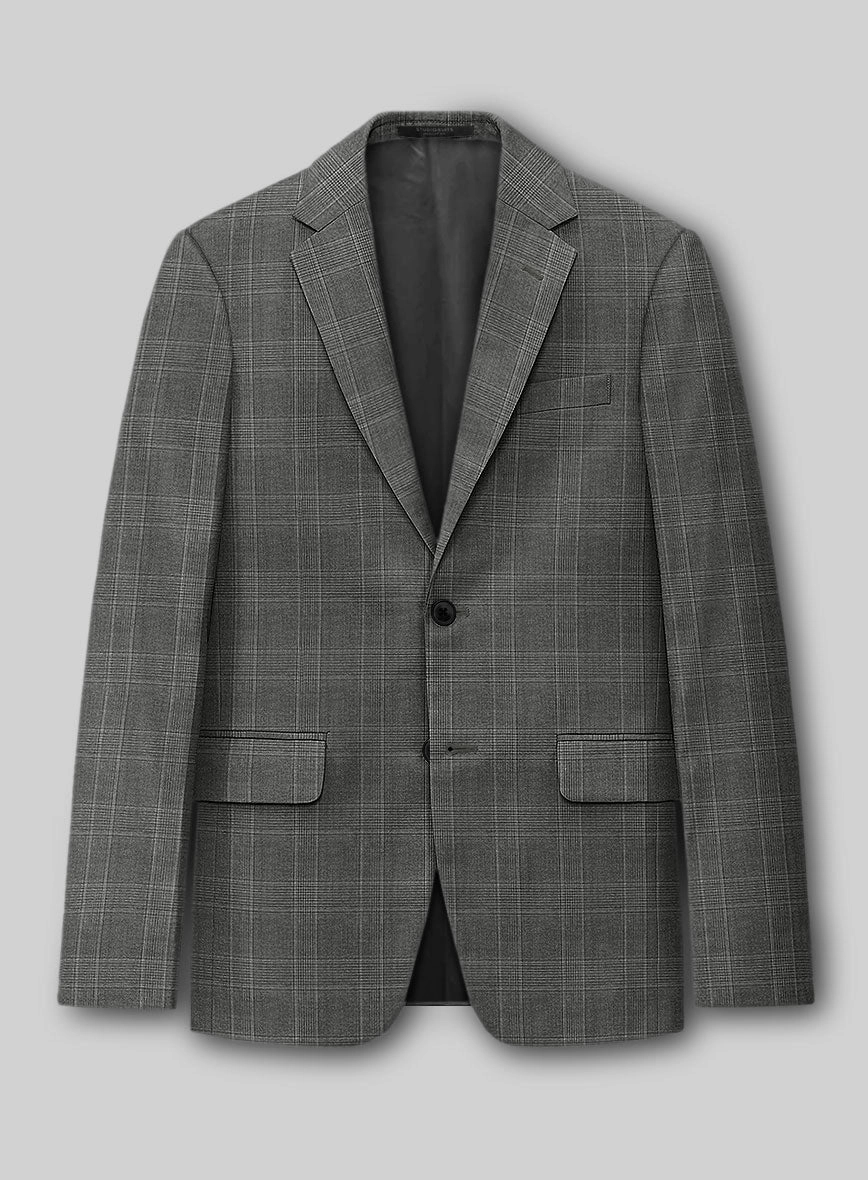 Napolean Porter Prince Of Wales Gray Wool Suit