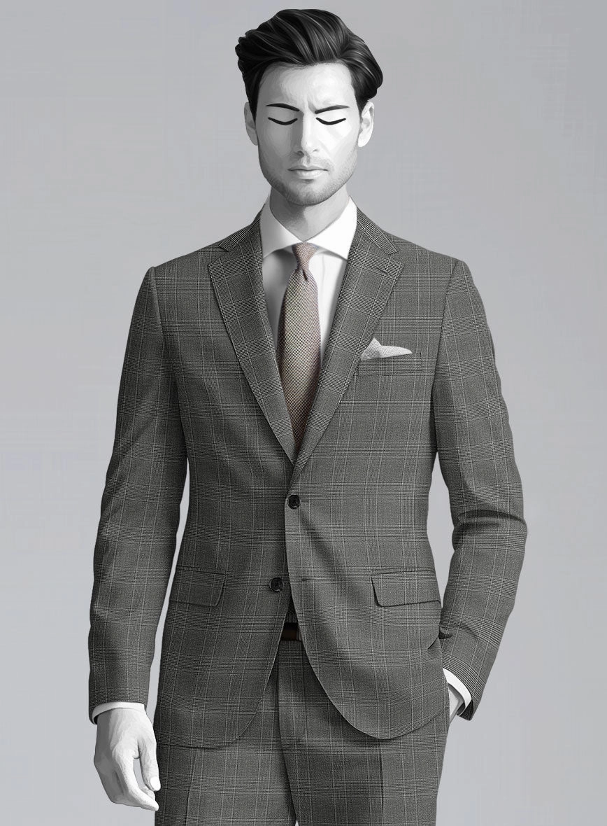 Napolean Porter Prince Of Wales Gray Wool Suit