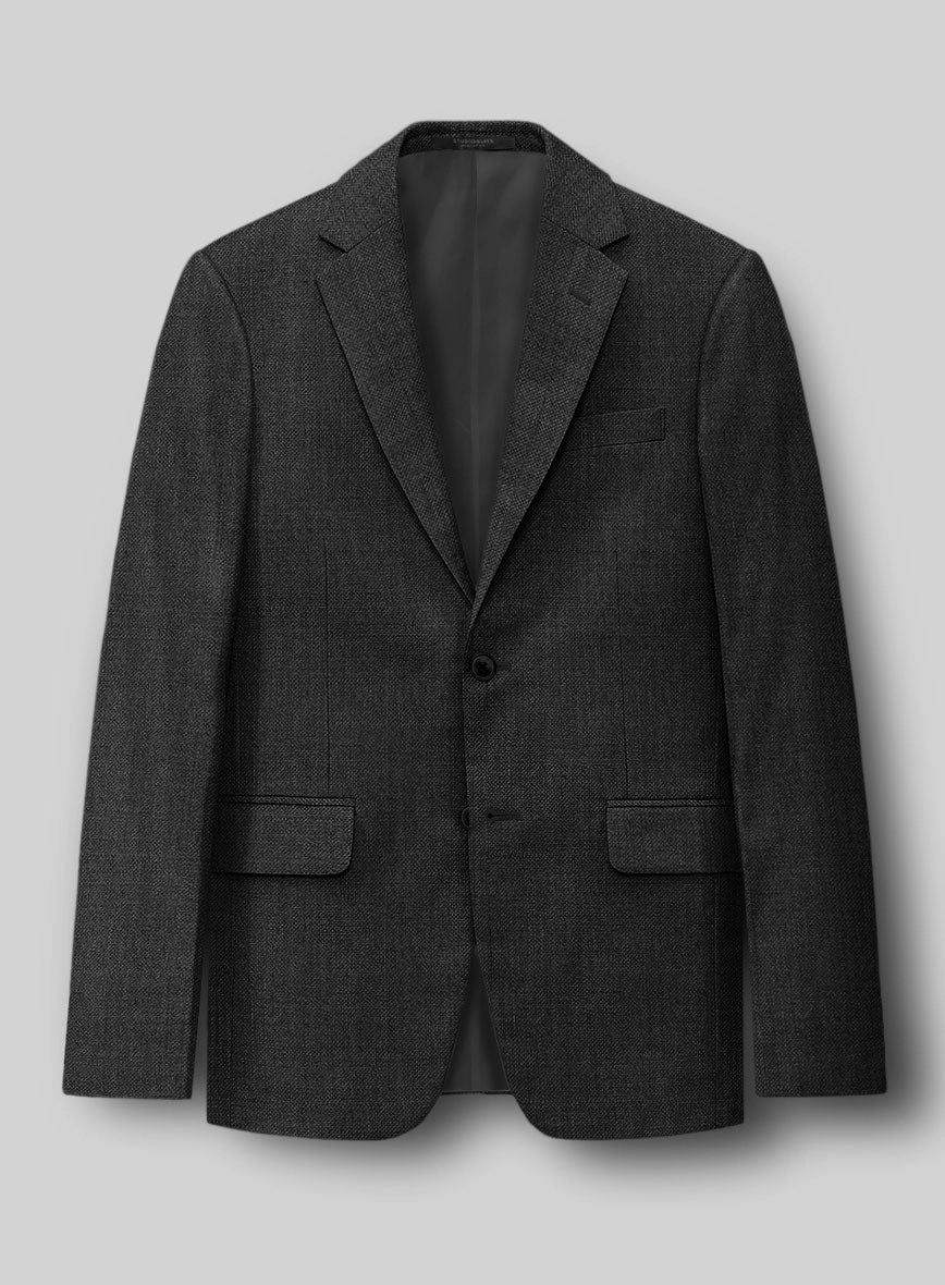 Napolean Sharkskin Charcoal Wool Suit
