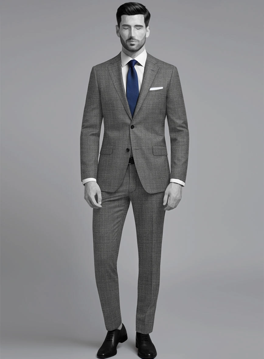 Napolean Sharkskin Gray Wool Suit