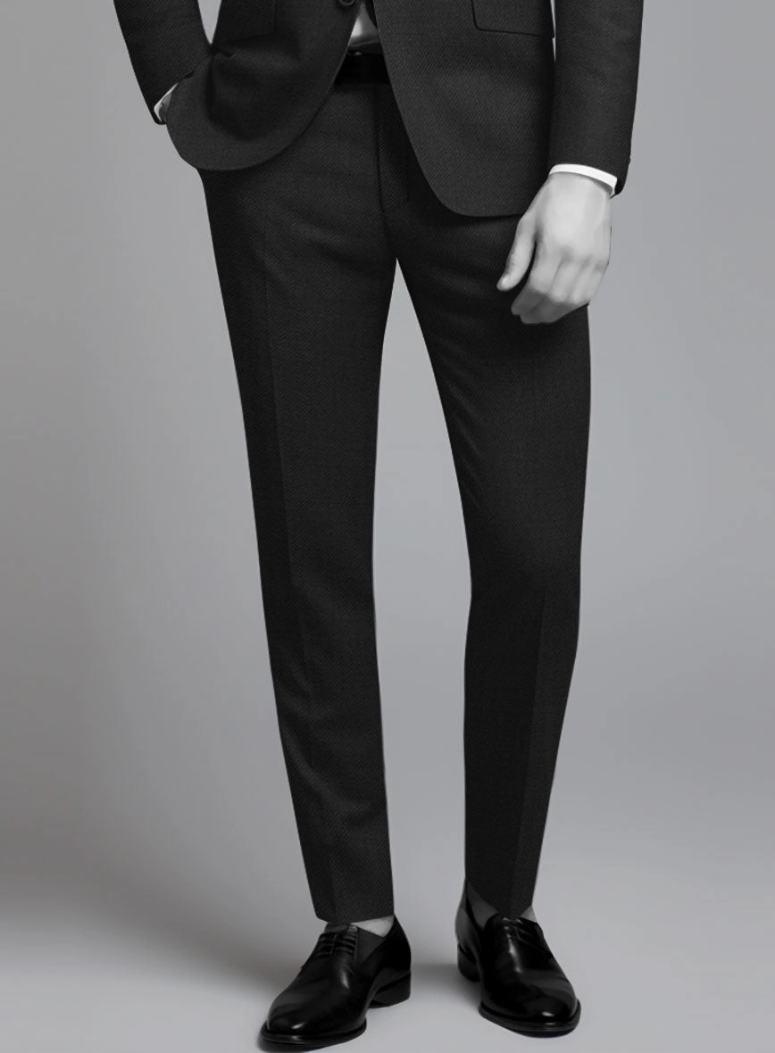 Napolean Stretch Black Wool Suit