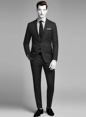 Napolean Stretch Charcoal Wool Suit