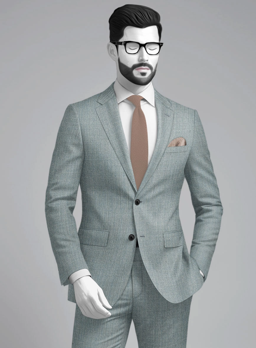 Napolean Stretch Gray Blue Wool Suit