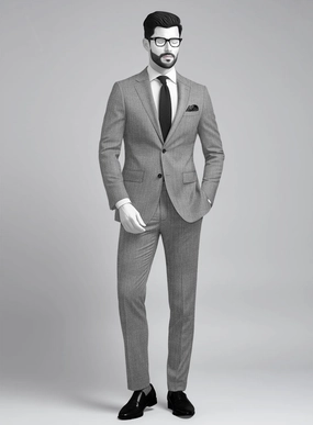 Napolean Stretch Gray Wool Suit