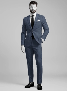 Napolean Stretch Imperial Blue Wool Suit