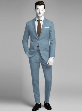 Napolean Stretch Light Blue Wool Suit