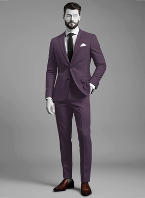 Napolean Stretch Purple Wool Suit