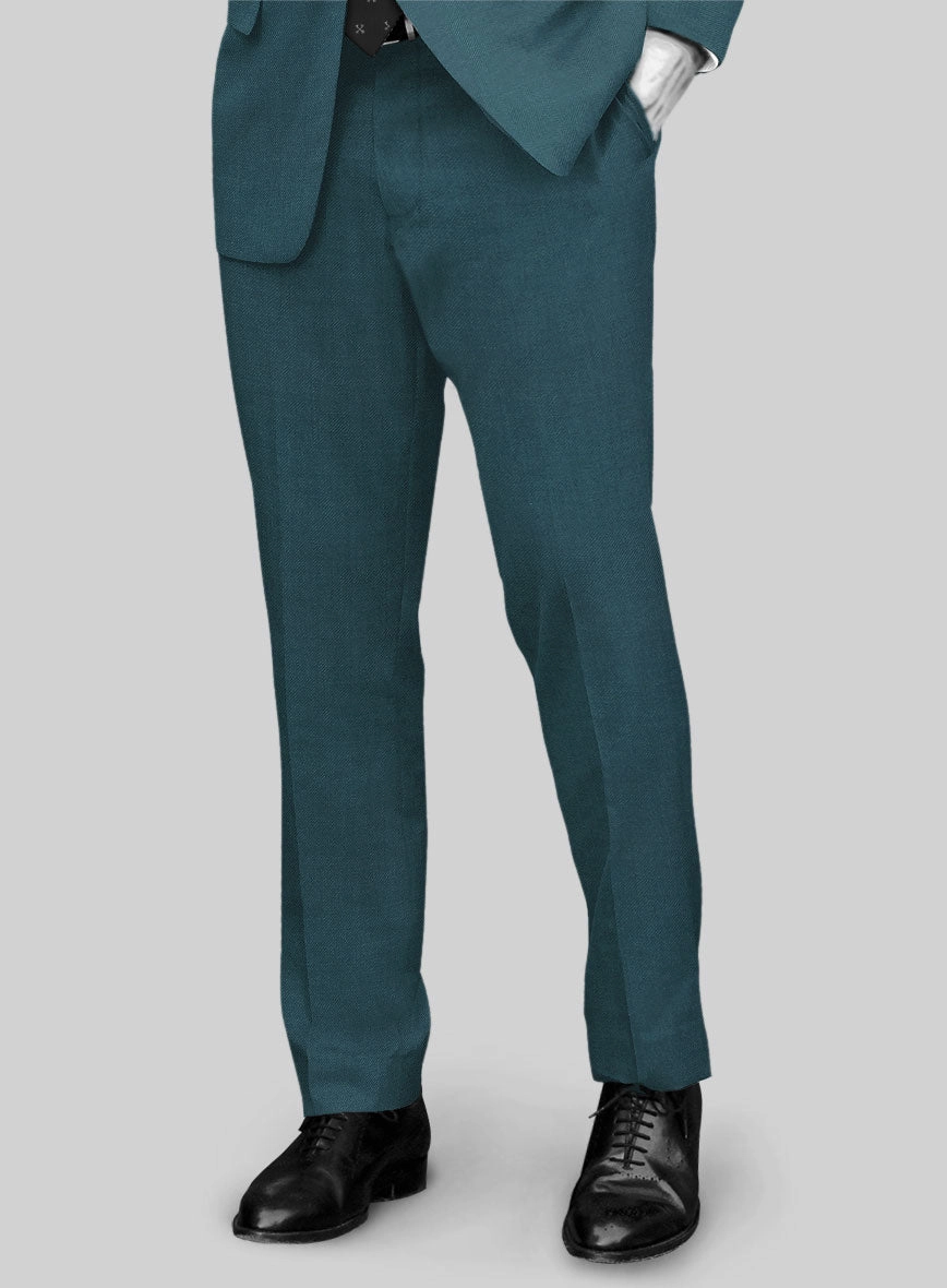 Napolean Stretch Teal Blue Wool Suit