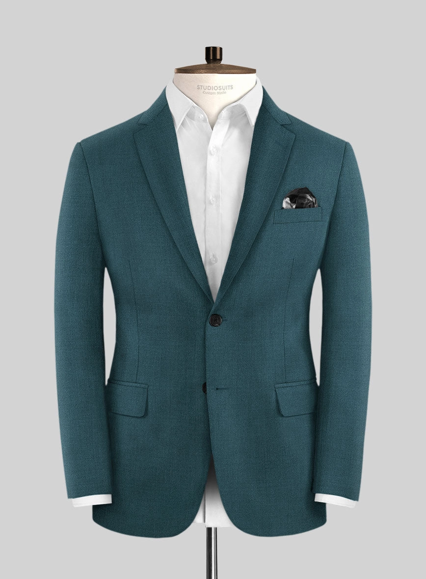 Napolean Stretch Teal Blue Wool Suit