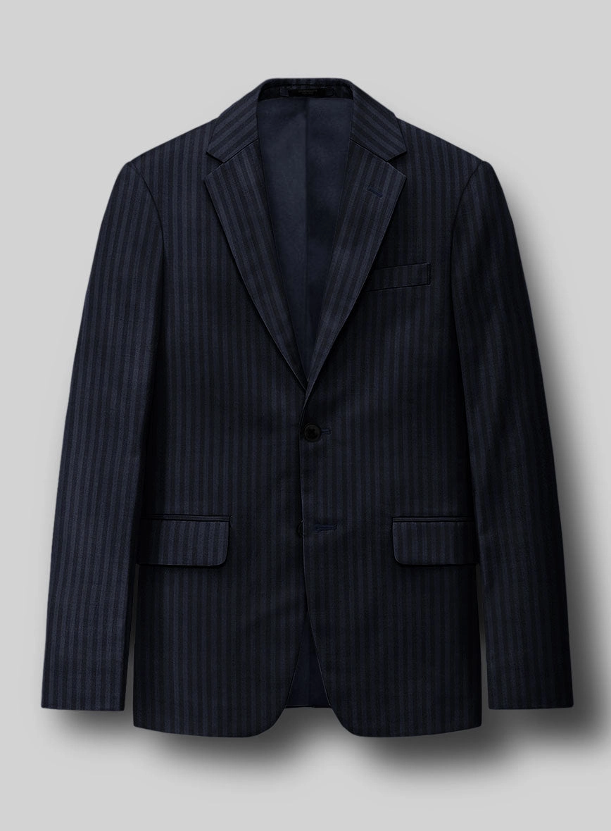 Napolean Vittore Stripe Ink Blue Wool Suit