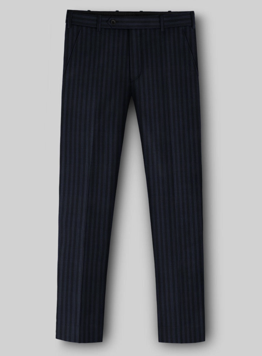 Napolean Vittore Stripe Ink Blue Wool Suit