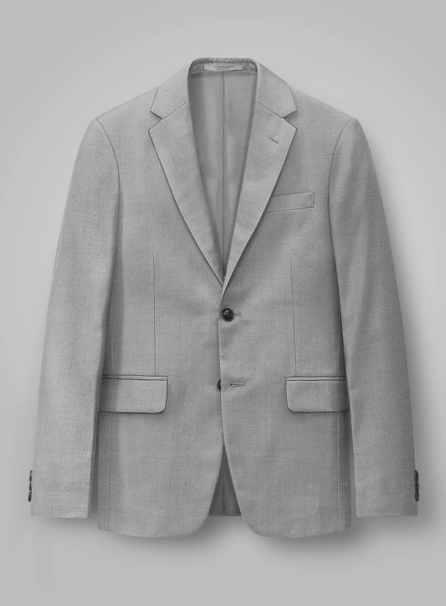 Napolean Worsted Light Gray Wool Suit
