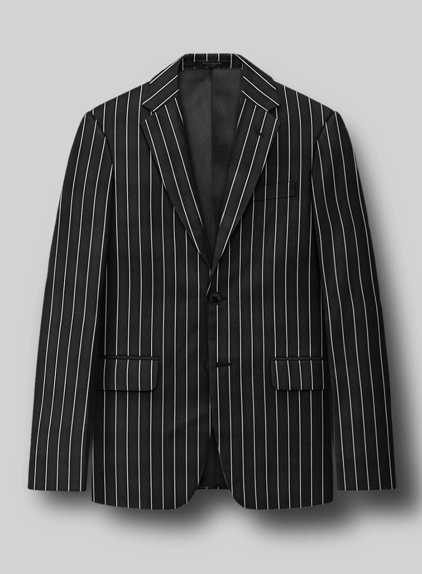 Napolean Zumel Stripe Black Wool Suit