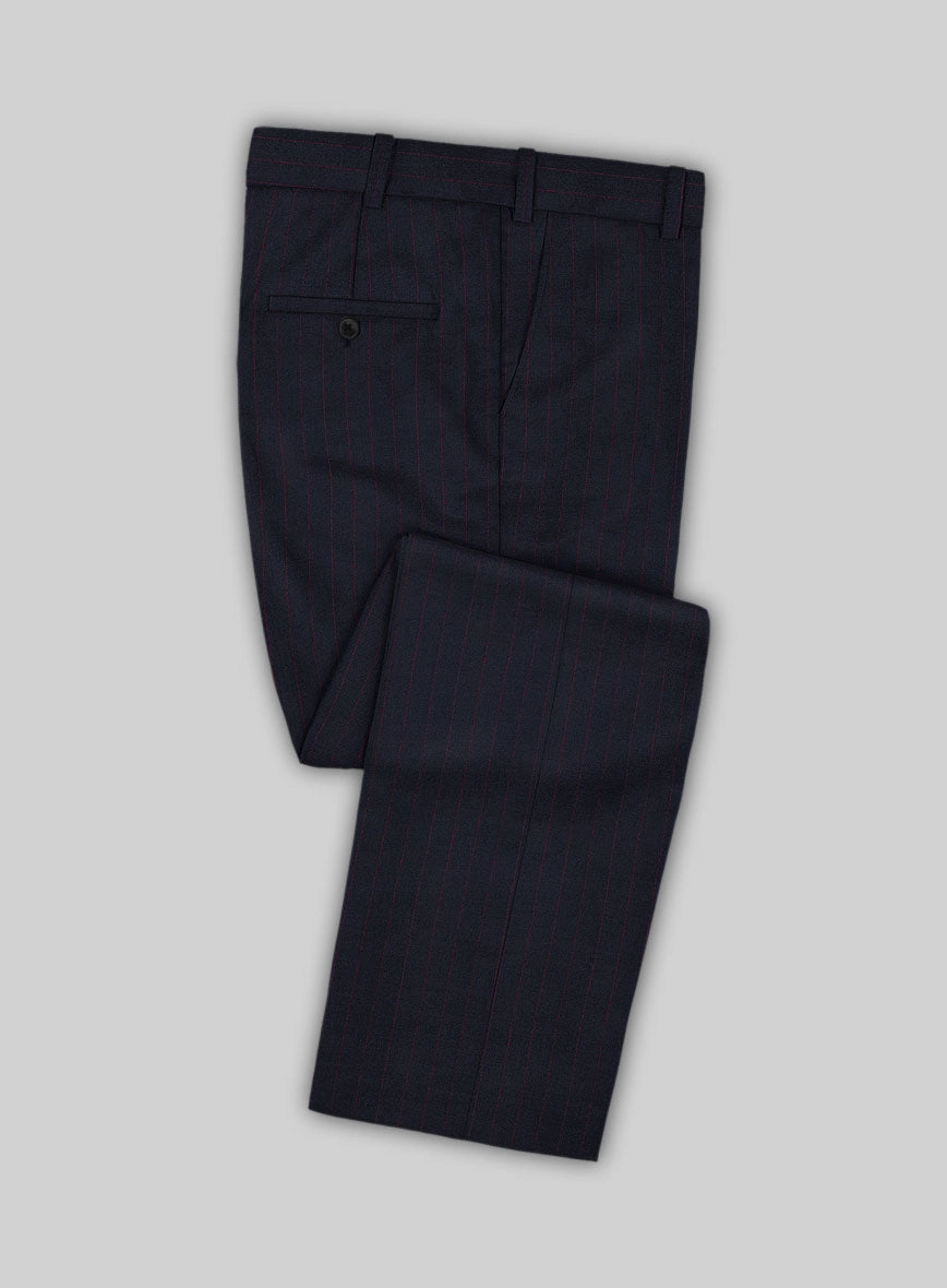 Navy Old World Stripe Wool Suit