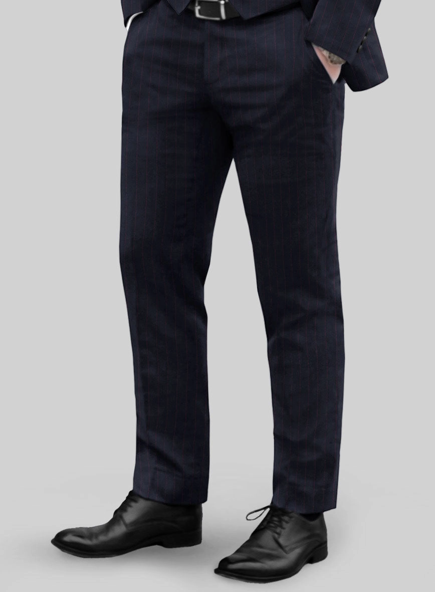 Navy Old World Stripe Wool Suit