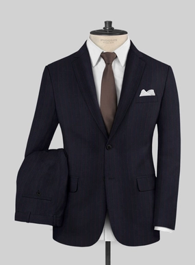 Navy Old World Stripe Wool Suit