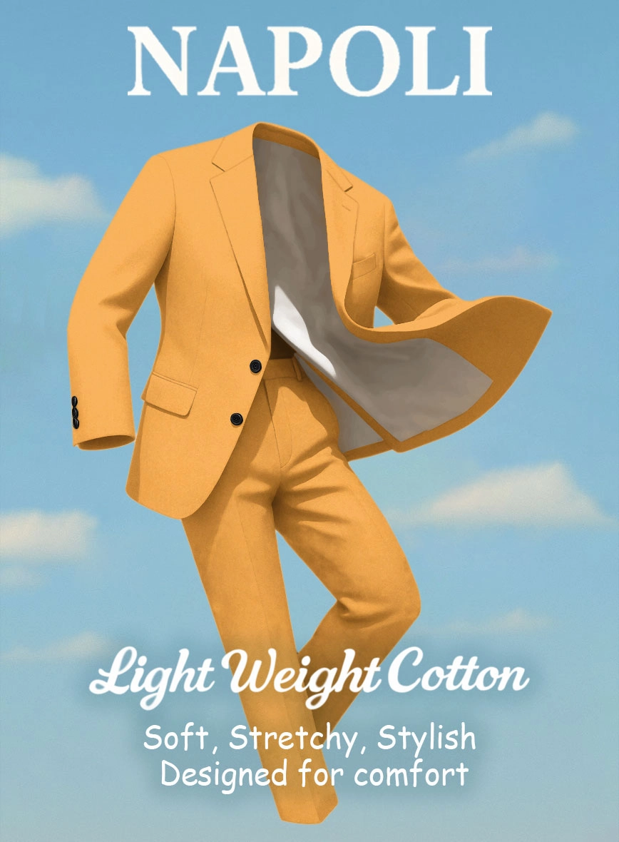 Ochre Napoli Stretch Light Weight Cotton Suit