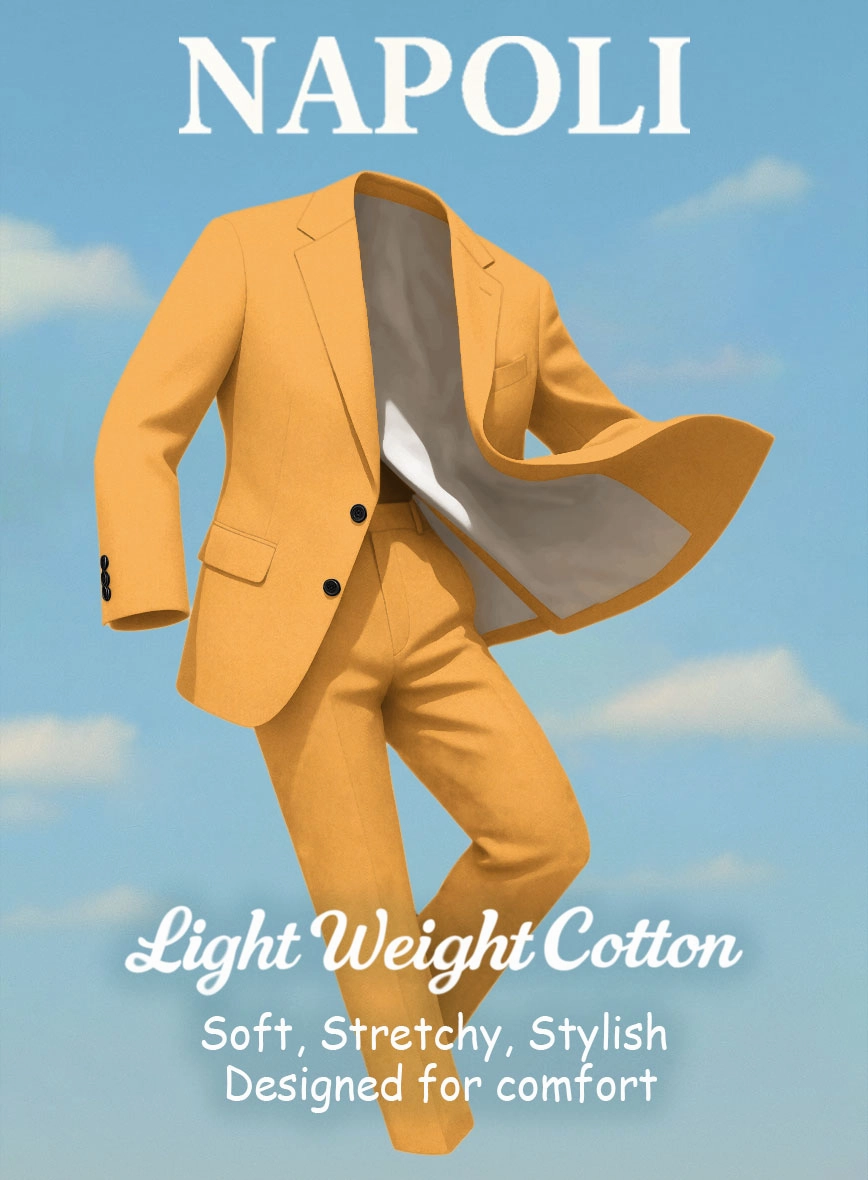 Ochre Napoli Stretch Light Weight Cotton Suit