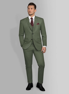 Olive Green Cotton Suit
