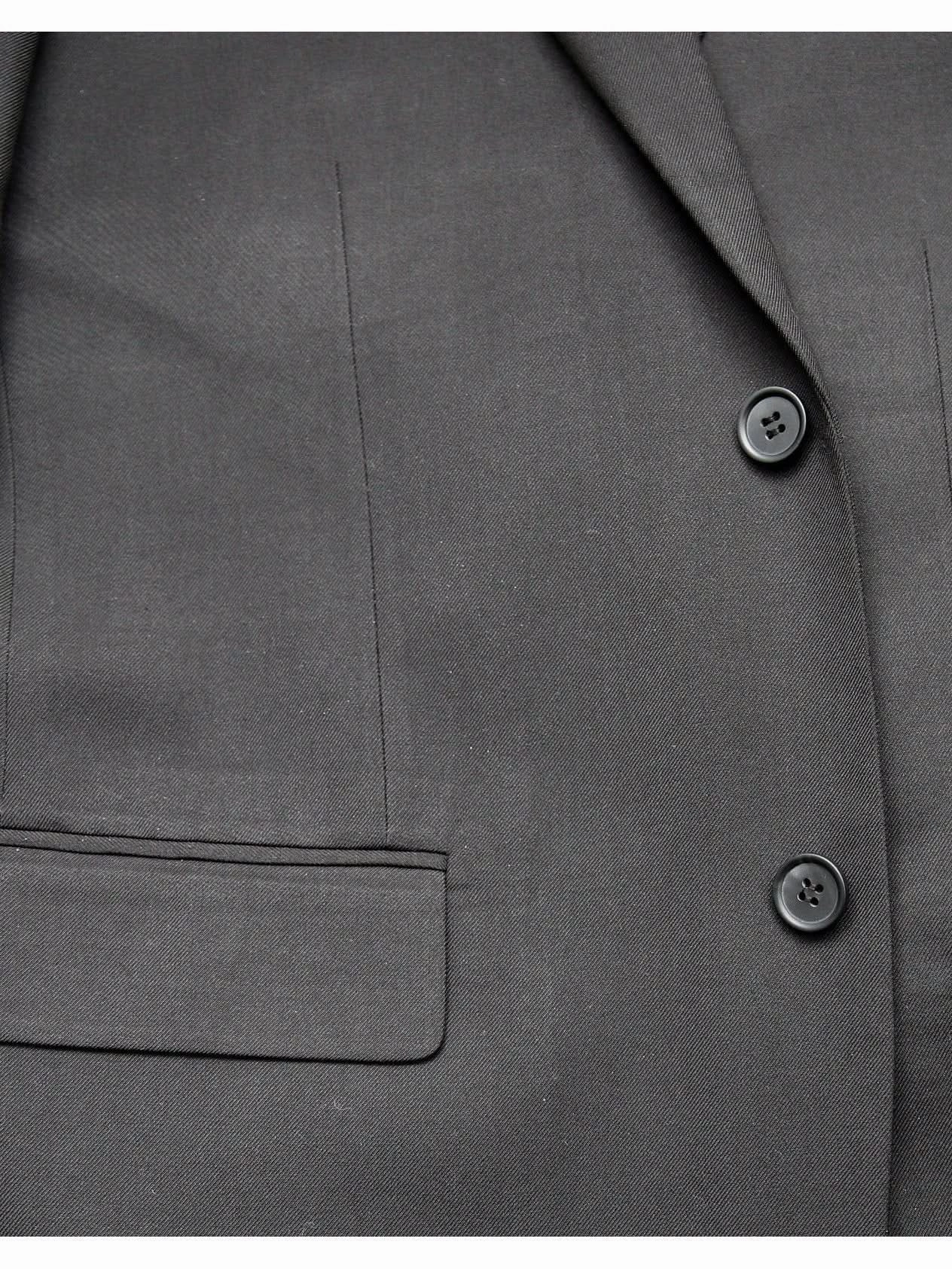Raphael Men's Big & Tall Regular Classic Fit Solid Black 2 Button Mens Wool-touch Suit