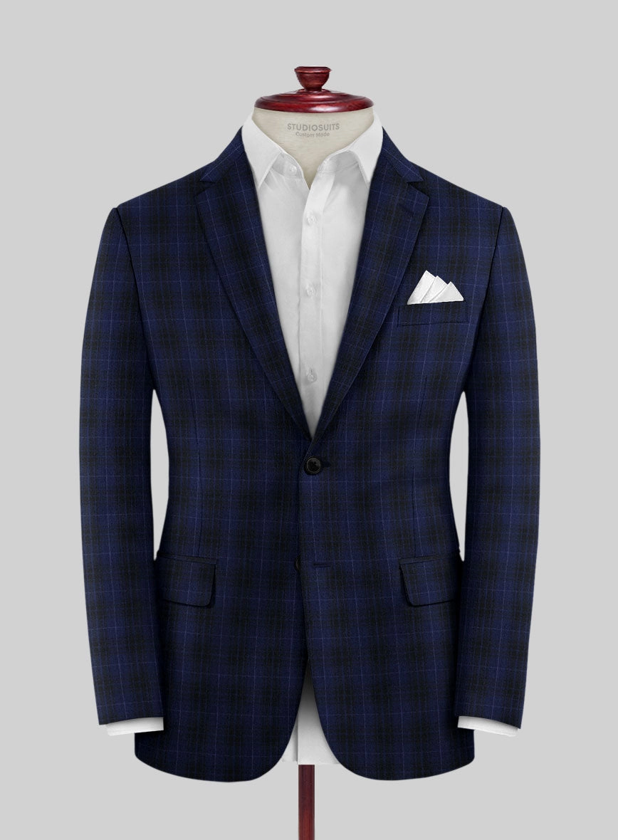 Reda Ballio Blue Checks Wool Suit
