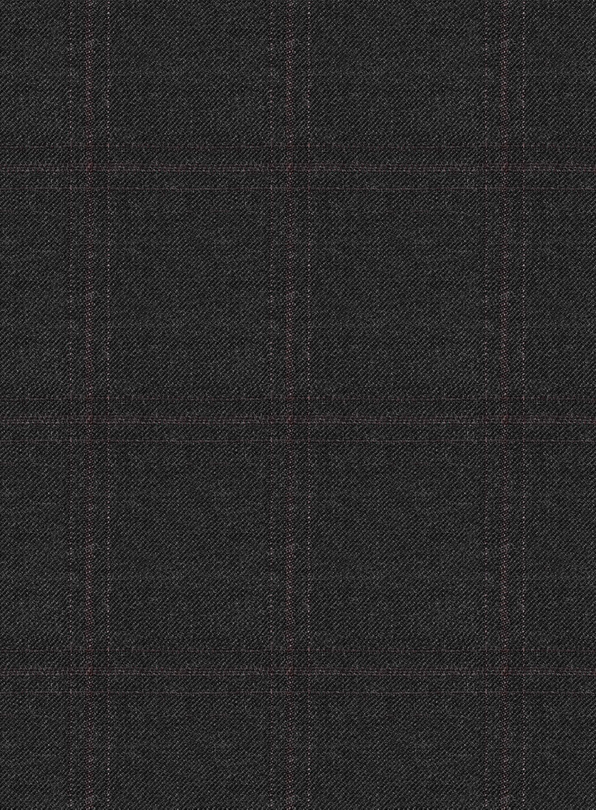 Reda Cashmere Dark Gray Windowpane Wool Suit