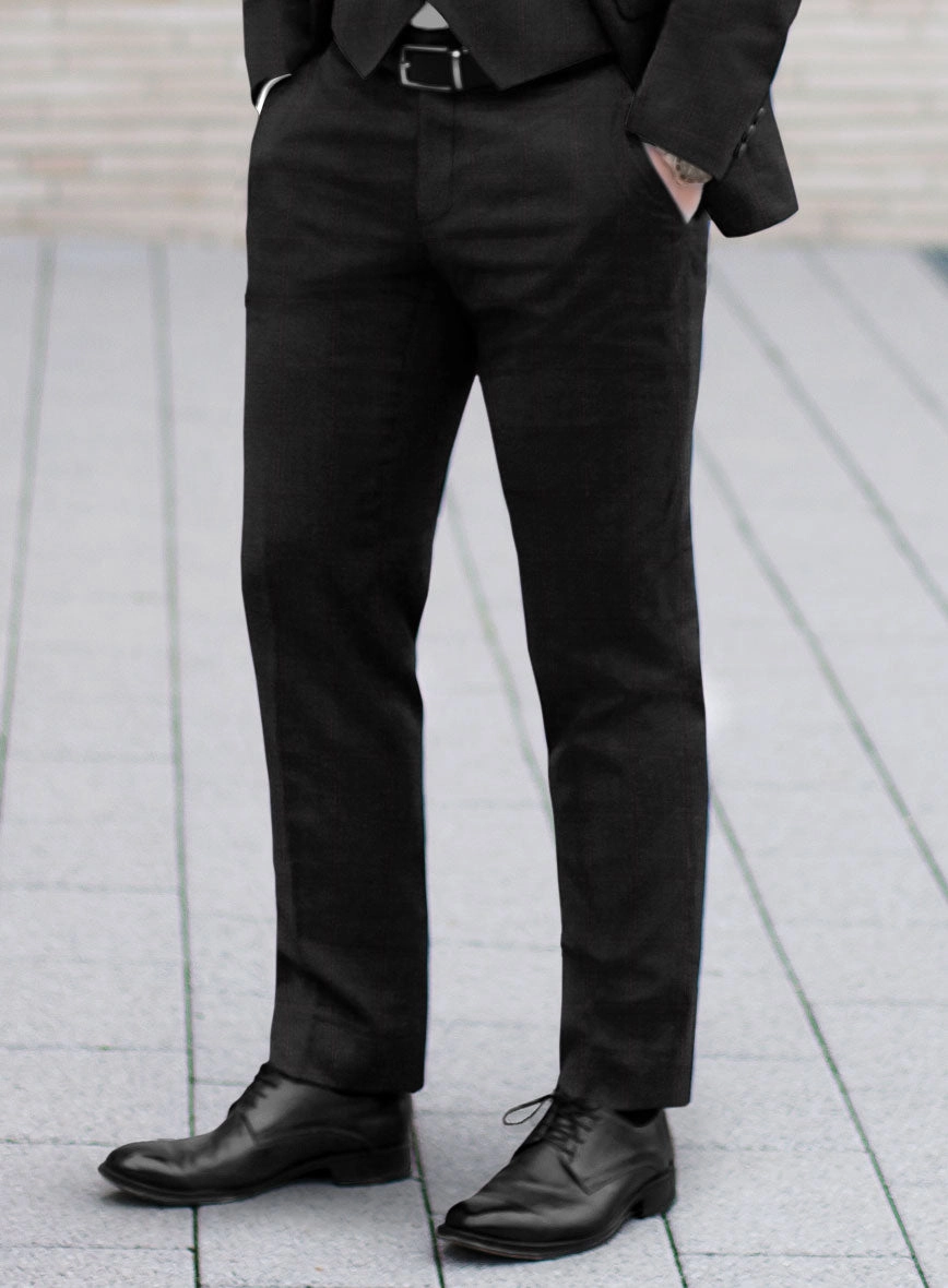 Reda Cashmere Dark Gray Windowpane Wool Suit