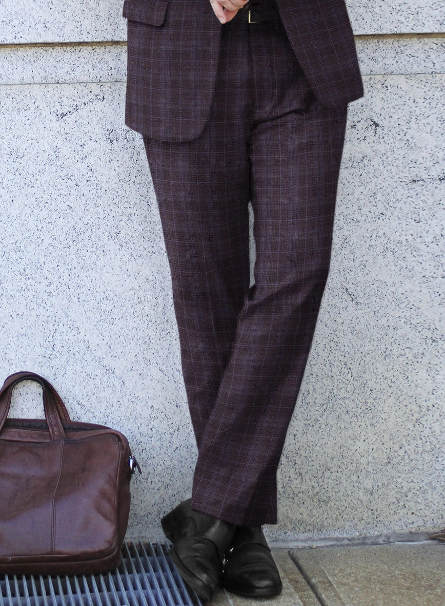 Reda Delgue Purple Checks Wool Suit