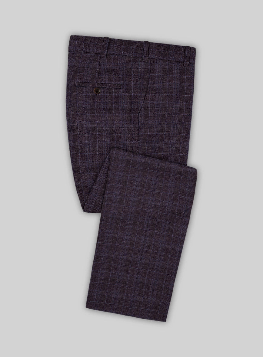 Reda Delgue Purple Checks Wool Suit