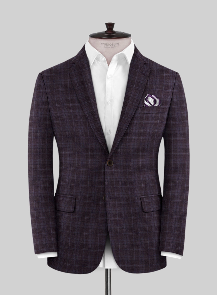 Reda Delgue Purple Checks Wool Suit