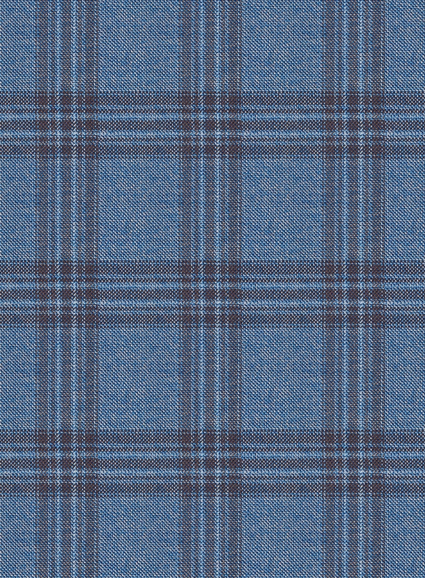 Reda Dusk Blue Checks Wool Suit