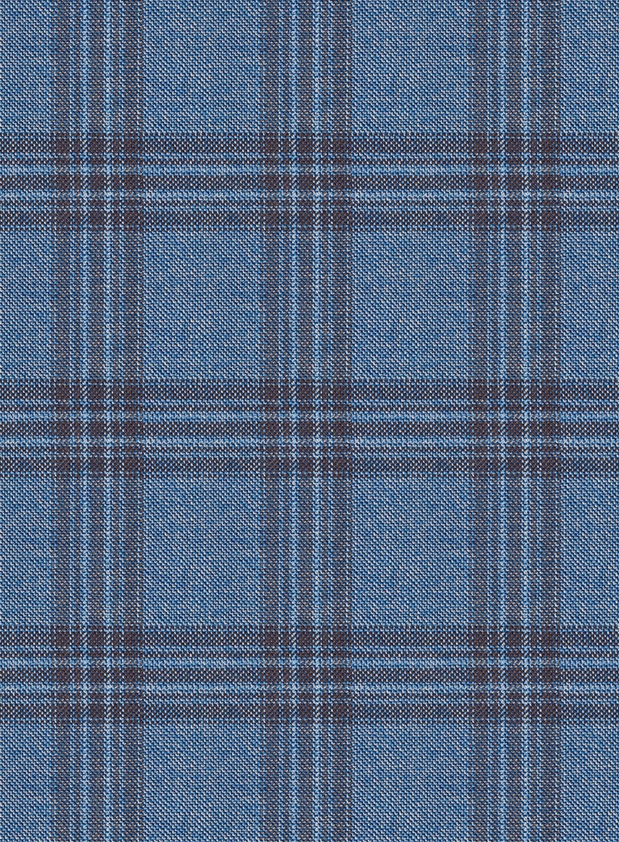 Reda Dusk Blue Checks Wool Suit