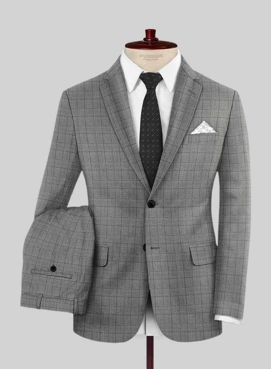 Reda Erlon Gray Checks Wool Suit