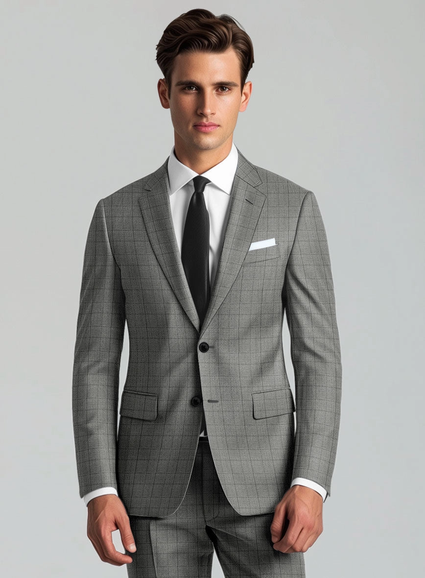 Reda Erlon Gray Checks Wool Suit