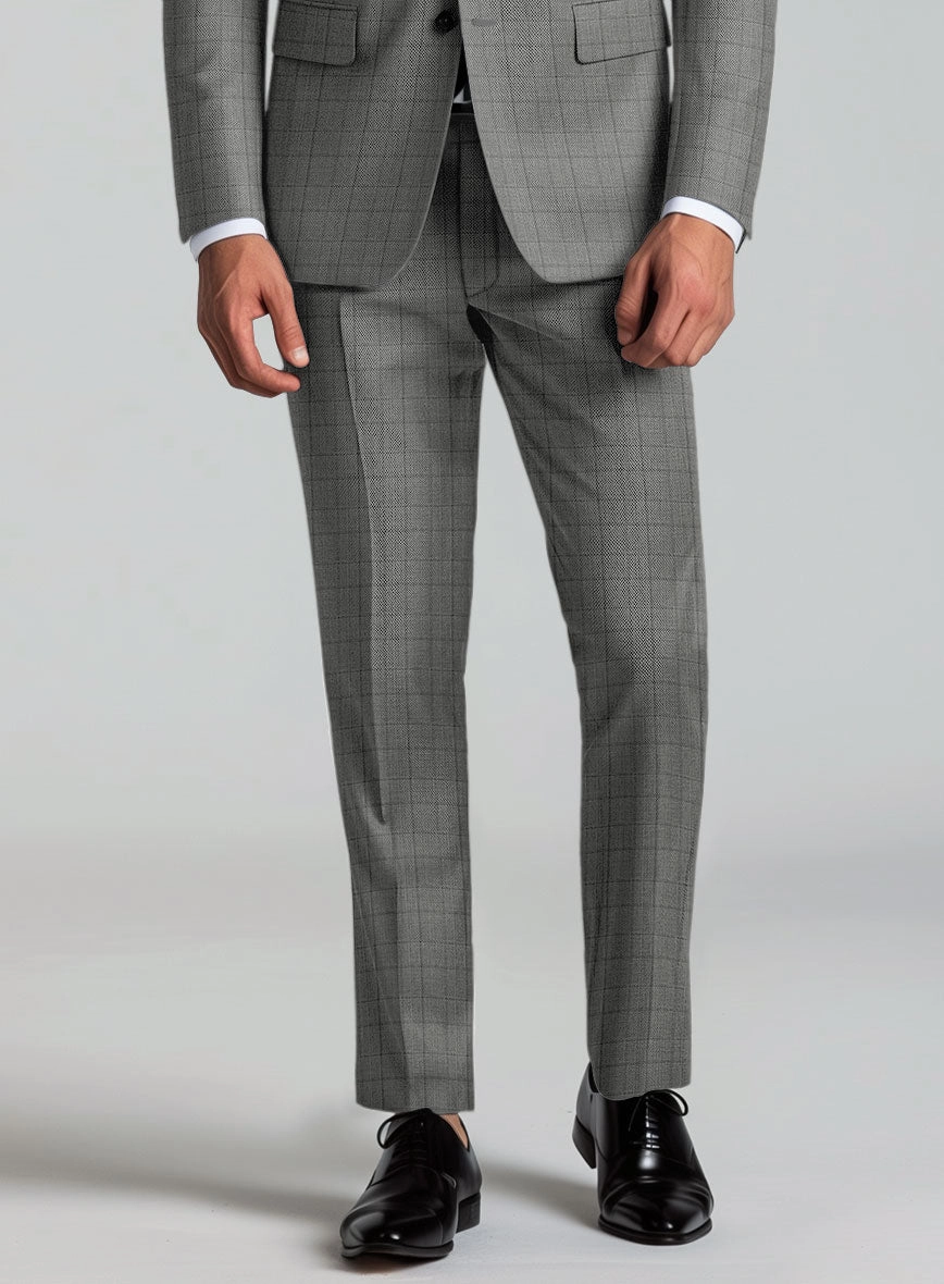 Reda Erlon Gray Checks Wool Suit