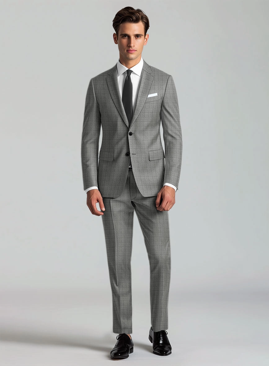 Reda Erlon Gray Checks Wool Suit