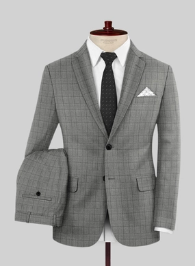 Reda Erlon Gray Checks Wool Suit