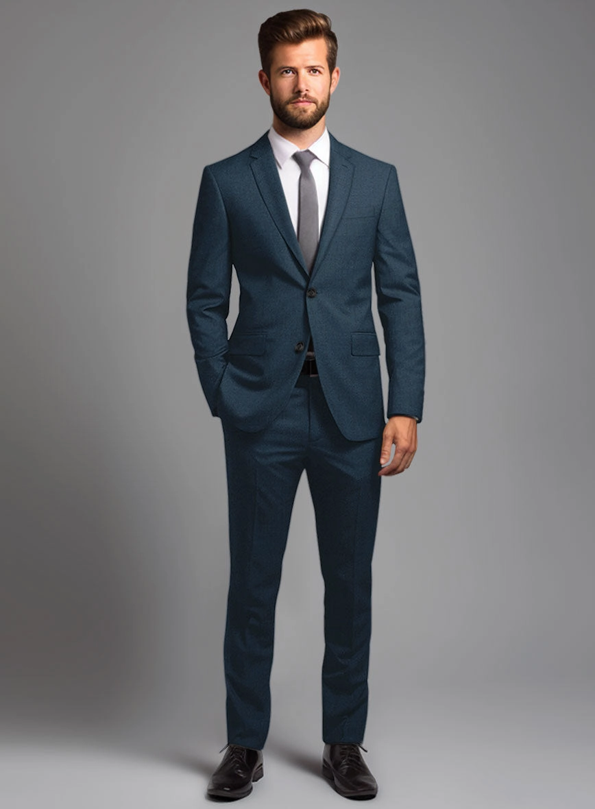 Reda Flexo Teal Blue Wool Suit