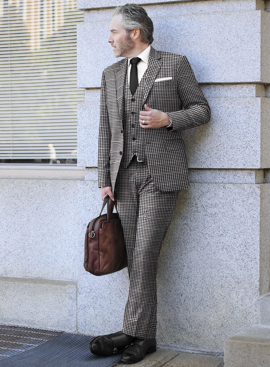 Reda Matio Black Checks Wool Suit